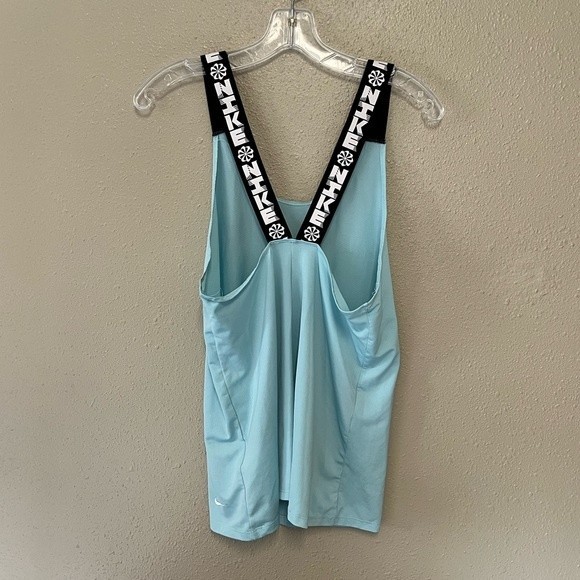 Nike blue tank top with wide strap black straps GUC size medium - Picture 8 of 9